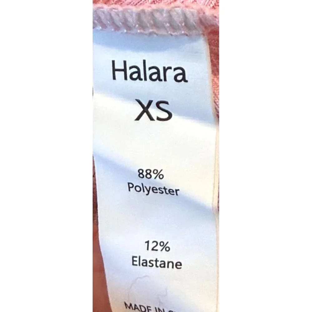 Halara Pink V Neck Ribbed Ruffle Peplum Top Girly Size XS NWT